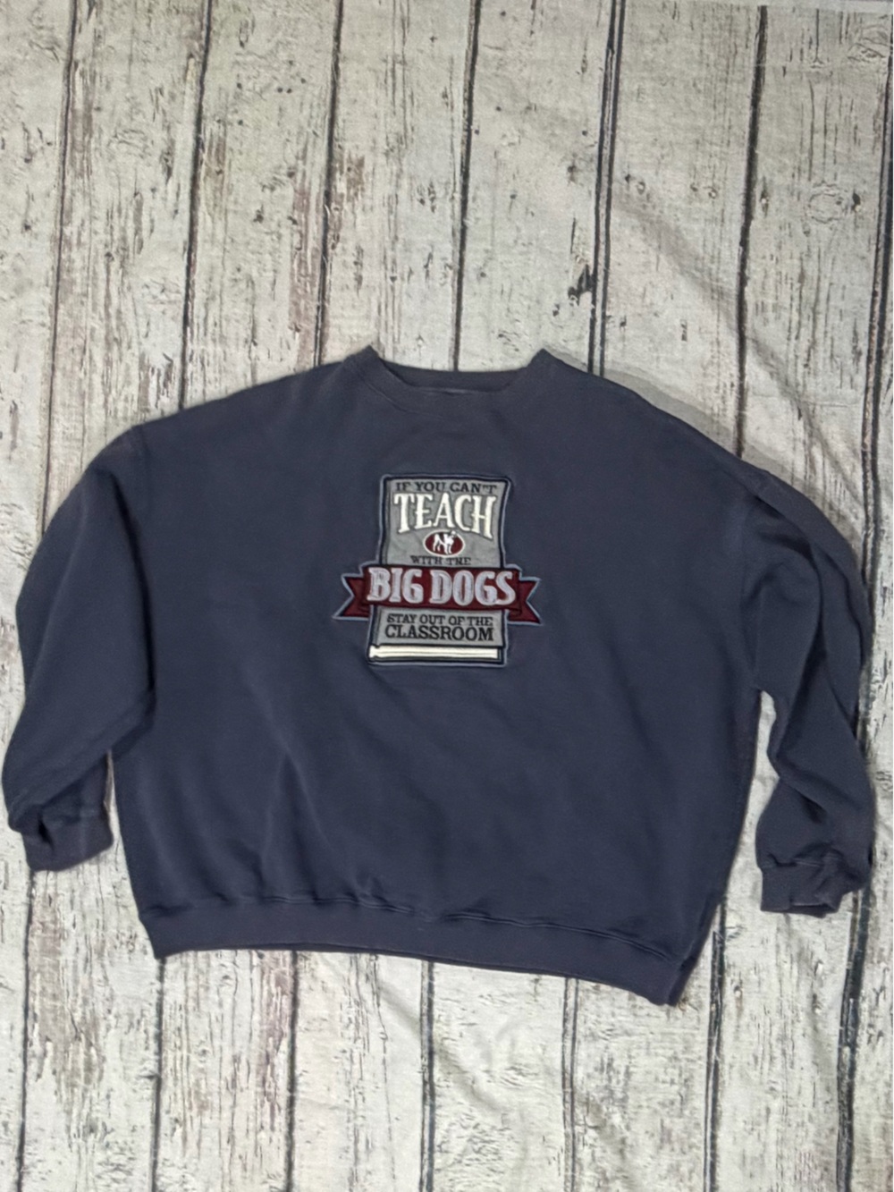 Big Dogs Blue Crewneck Y2K Pullover Retro Men's Pullover Sweatshirt